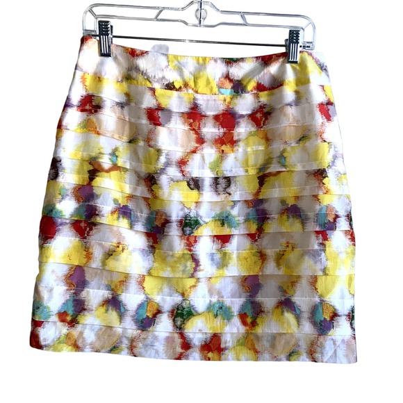 Ann Taylor Silk Blend Watercolor Tiered Skirt Size 4 - Picture 4 of 6